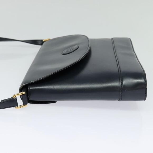 GUCCI Shoulder Bag Leather Navy Gold - Picture 3 of 16